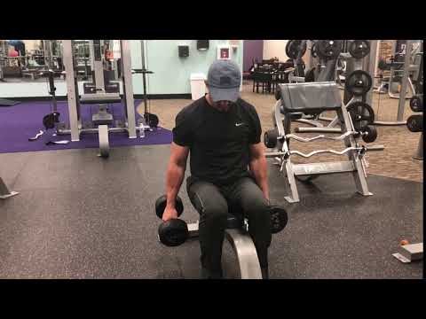 57. Seated bicep curls