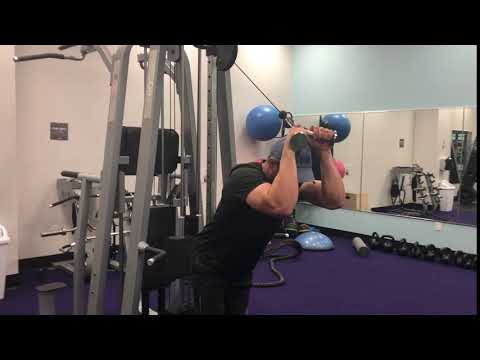 55. Tricep overhead extension with v-bar attachment