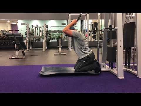14. Ab cable tower kneeling crunch