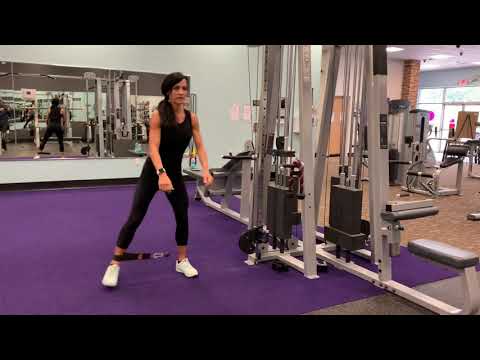 400. Cable tower side squats