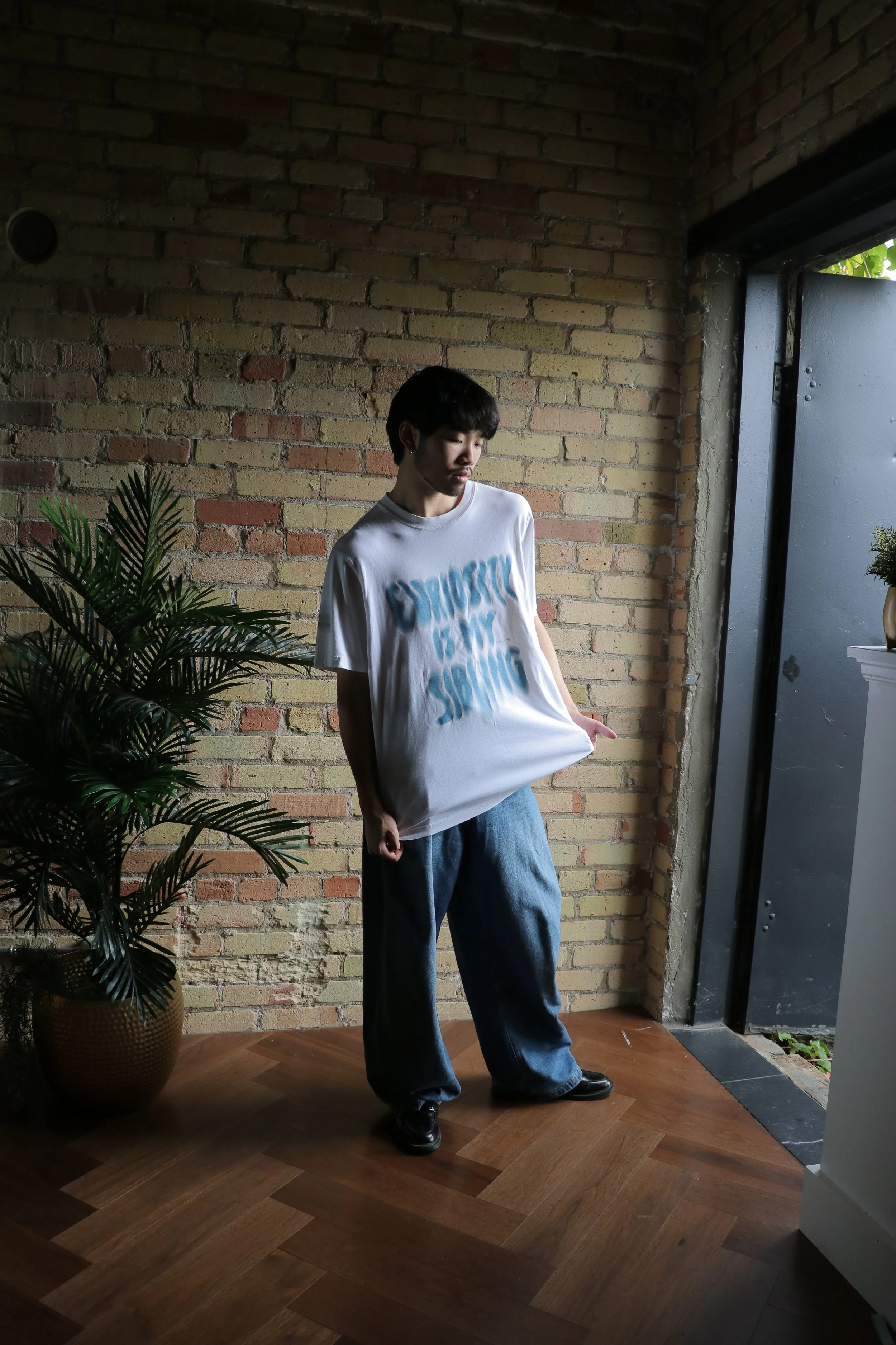 White/Lake Blue WARP Tee