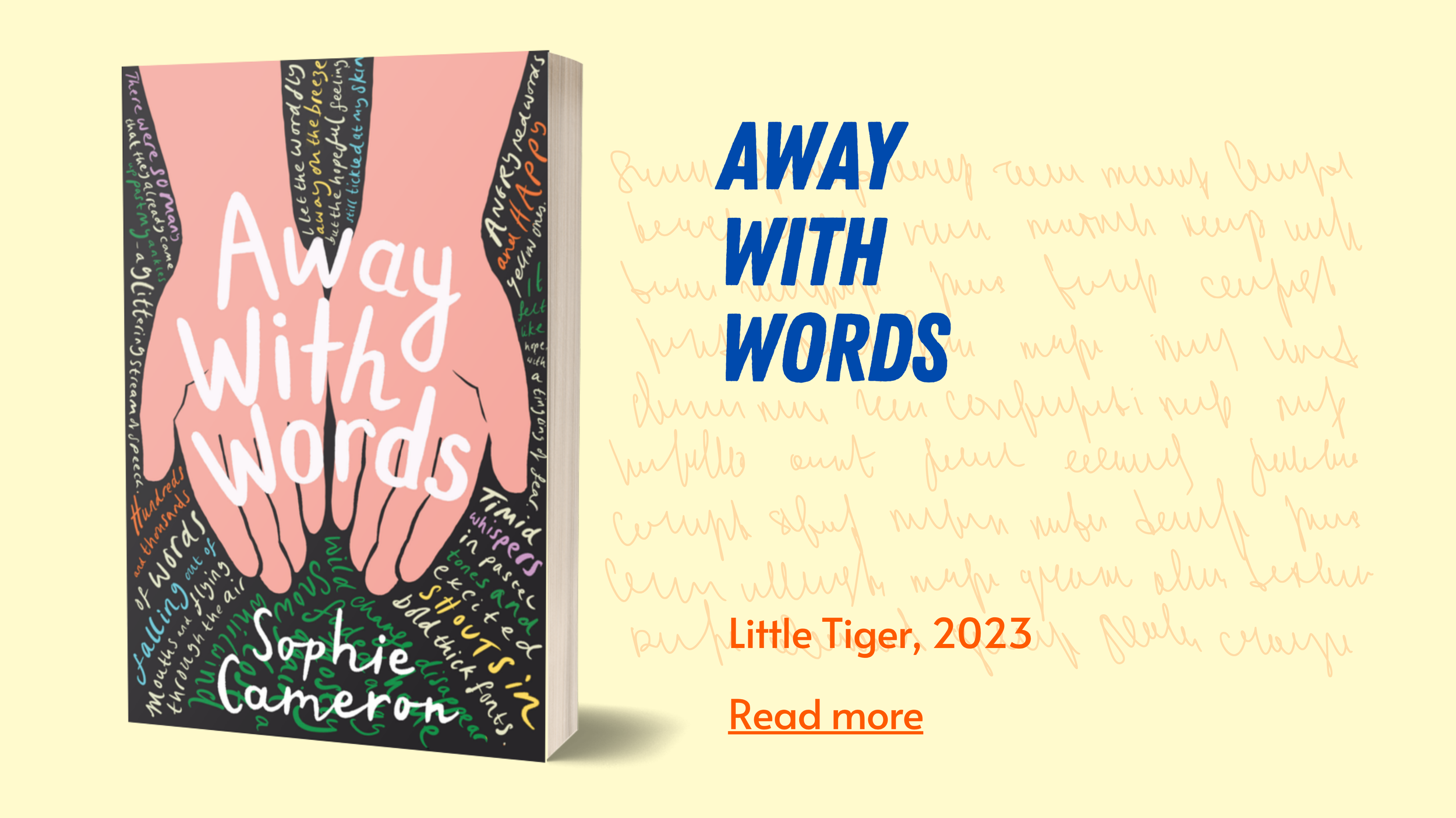 Cover for Away With Words, published by Little Tiger, 2023