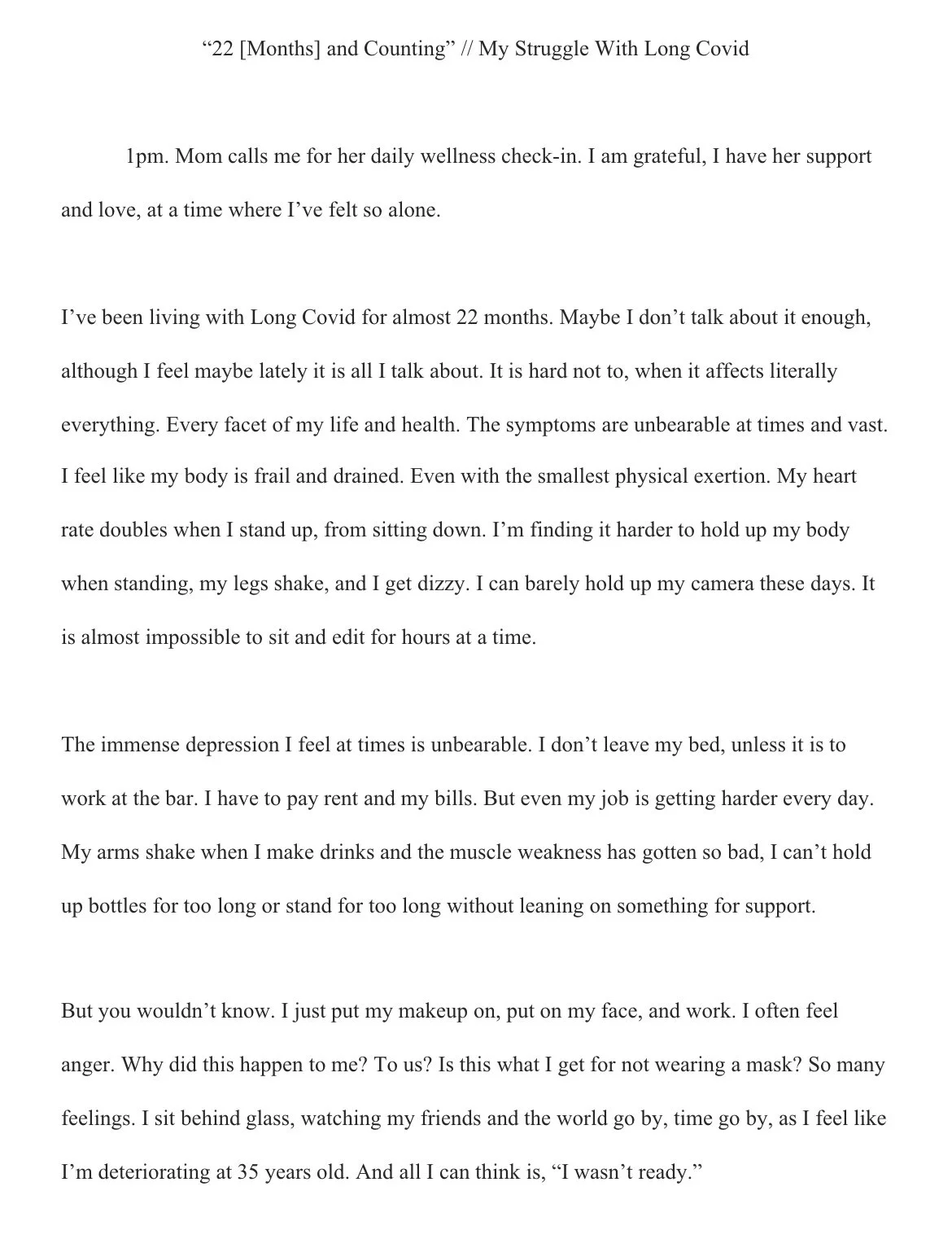 22 [Months] & Counting