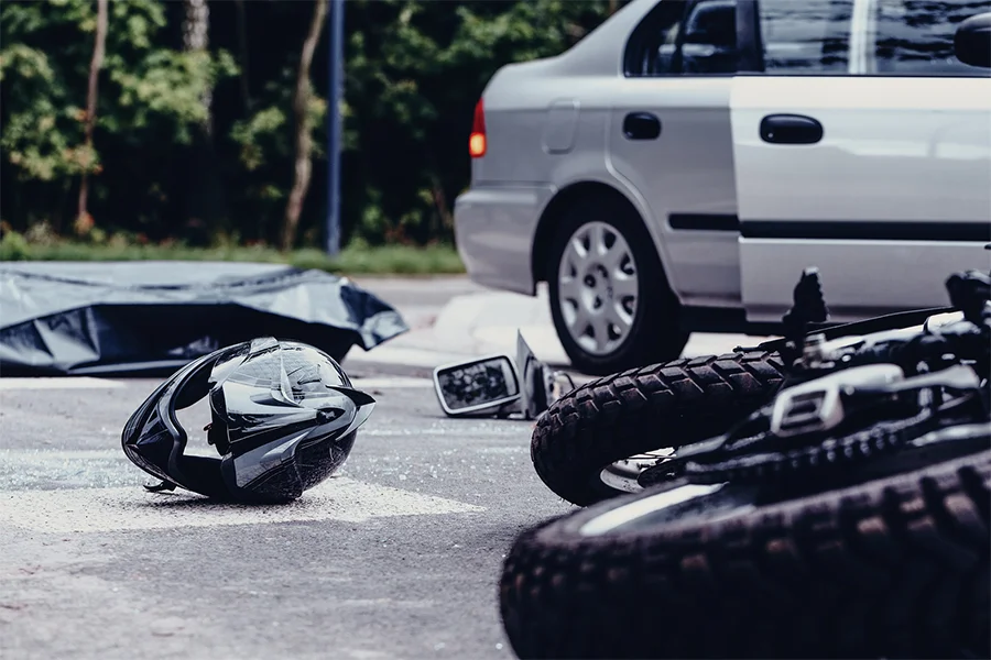 car and motorcycle accident