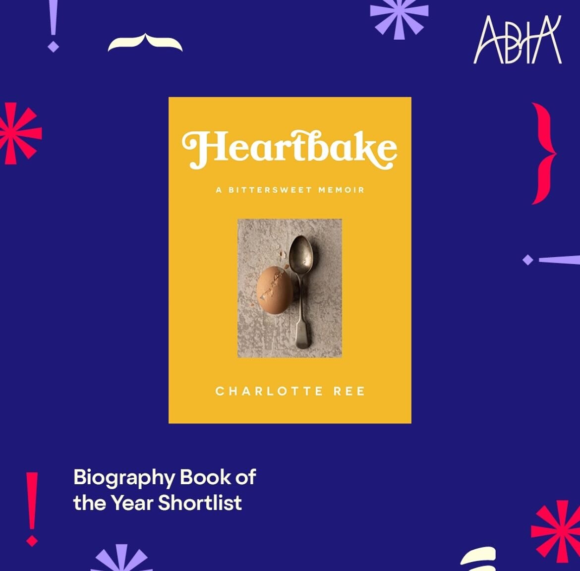 @abia_awards Shortlisted @charlotteree #Heartbake @allenandunwin 🧁🥂💕🥘🍲 👏👏👏👏👏