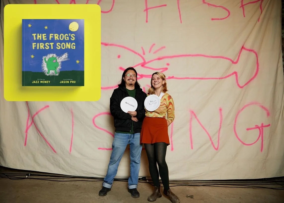 &lsquo;The Frog&rsquo;s First Song&rsquo; by @jazzmoney_______ and Jason Phu out now! @uqpbooks 

🌝🐸 &lsquo;First, the world is all dark. A little bit muddled and confused.

The only sound dripping water and small bubbles gurgling. 🫧💧

🌌🍂 In th
