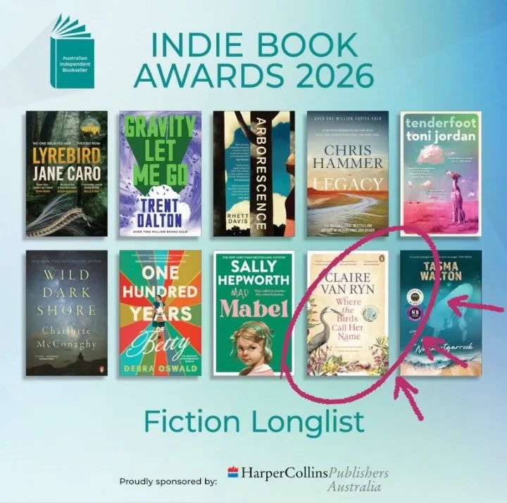 #IndieBookAwards26 📚👏 @ausindiebooks

Congratulations @madeleineclearywrites @clairevanryn @piphaz 

#WhereTheBirdsCallHerName by @clairevanryn longlisted for fiction 👏 

#TheButterflyWomen by @madeleineclearywrites longlisted for debut fiction 👏