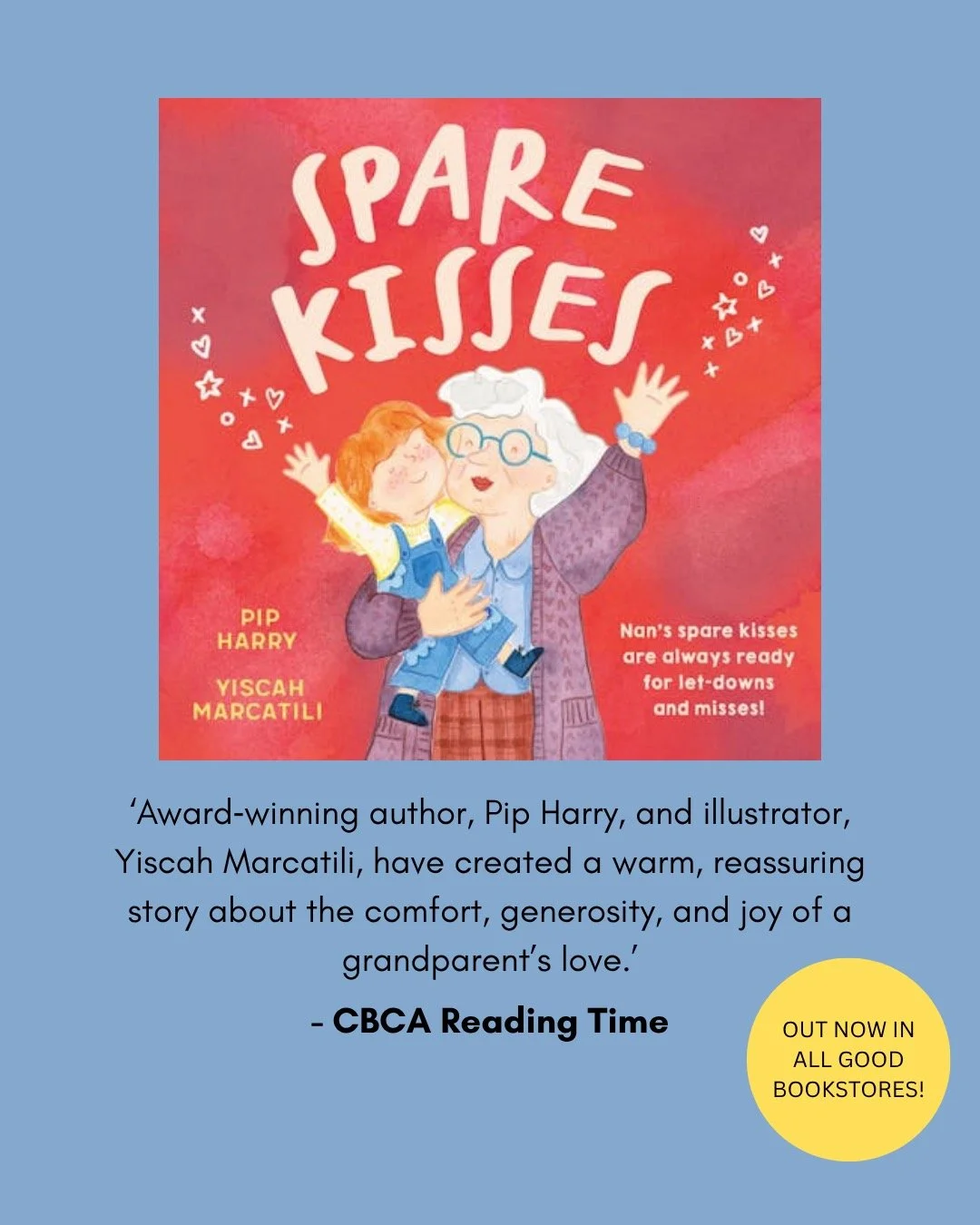 Two gorgeous new picture books from Pip Harry, out now 💛 Spare Kisses is a tender, comforting story about the love between grandparents and grandchildren, brought to life with Yiscah Marcatili&rsquo;s gorgeous illustrations.
And The Fast Lane, illus