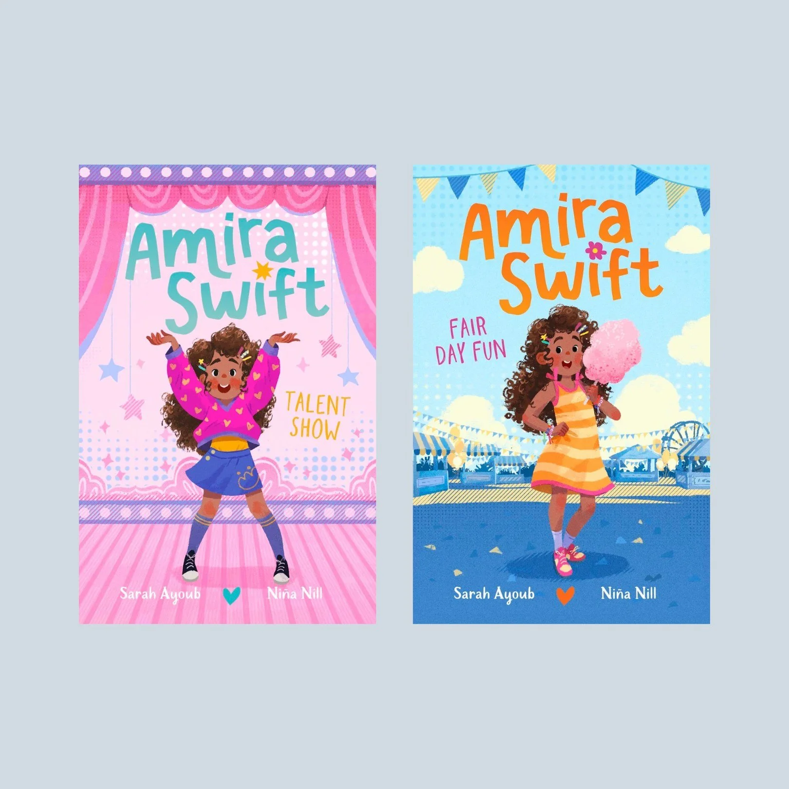 Meet Amira Swift! Talent Show and Fair Day Fun are the first two books in this charming new junior fiction series by bestselling author Sarah Ayoub (@bysarahayoub) and illustrator Ni&ntilde;a Nill (@ninanill), out now with @harpercollinsaustralia! 

