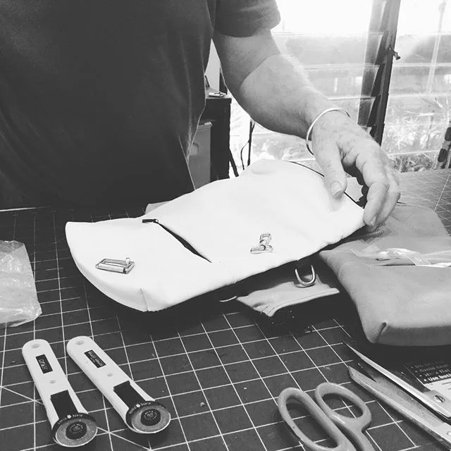 Working on a new small #townbag #jones_leather_australia #jonesleather #jonesleatherworks #fashion #design #craftsaustralia. Going to #maxandme #leura #crafersgourmetdeli #adelaide