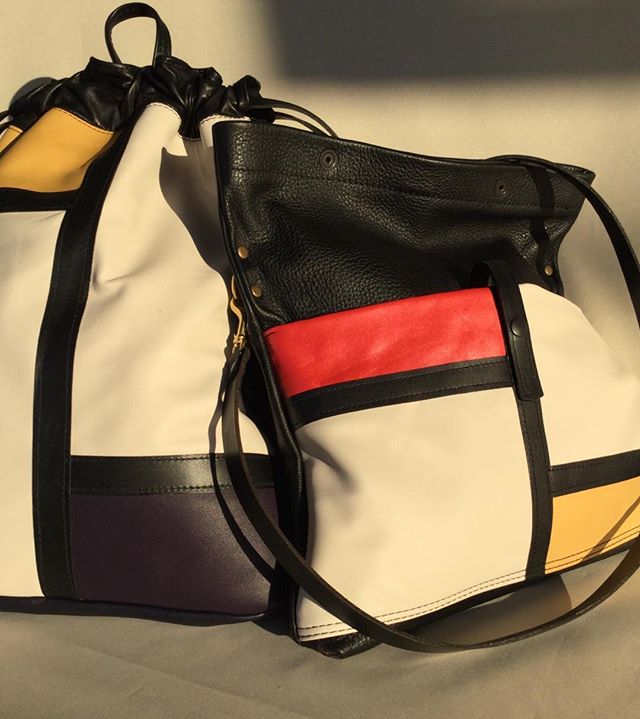 Colour Mondi panels in my San Francisco bag too#Australian made leather bags#handcrafted Australian bags#colour leather designs.
