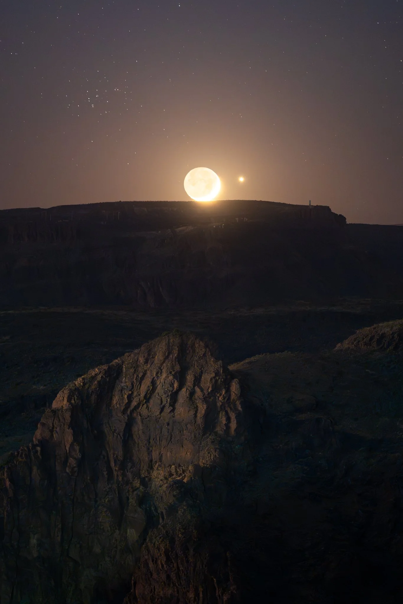 Puesta de La Luna y Venus