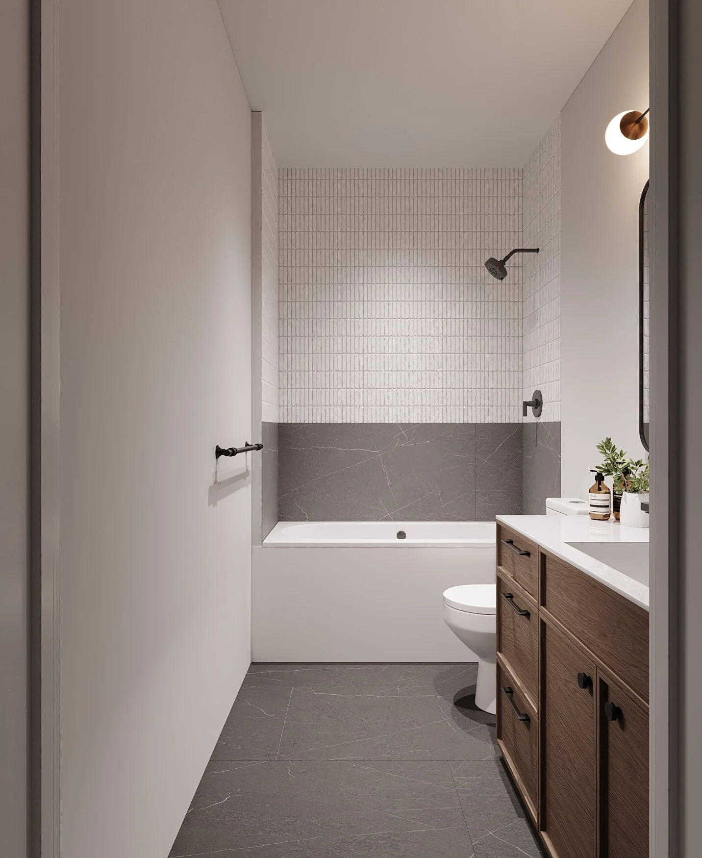 Wolff Street Flats bathroom rendering
