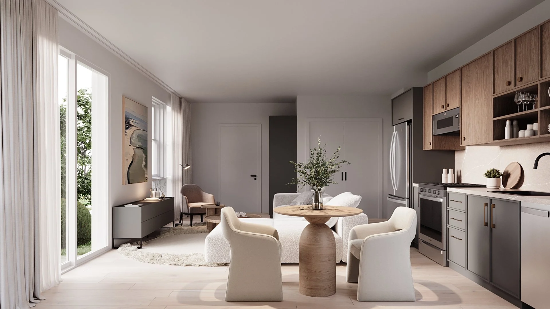 Wolff Street Flats kitchen and dining rendering