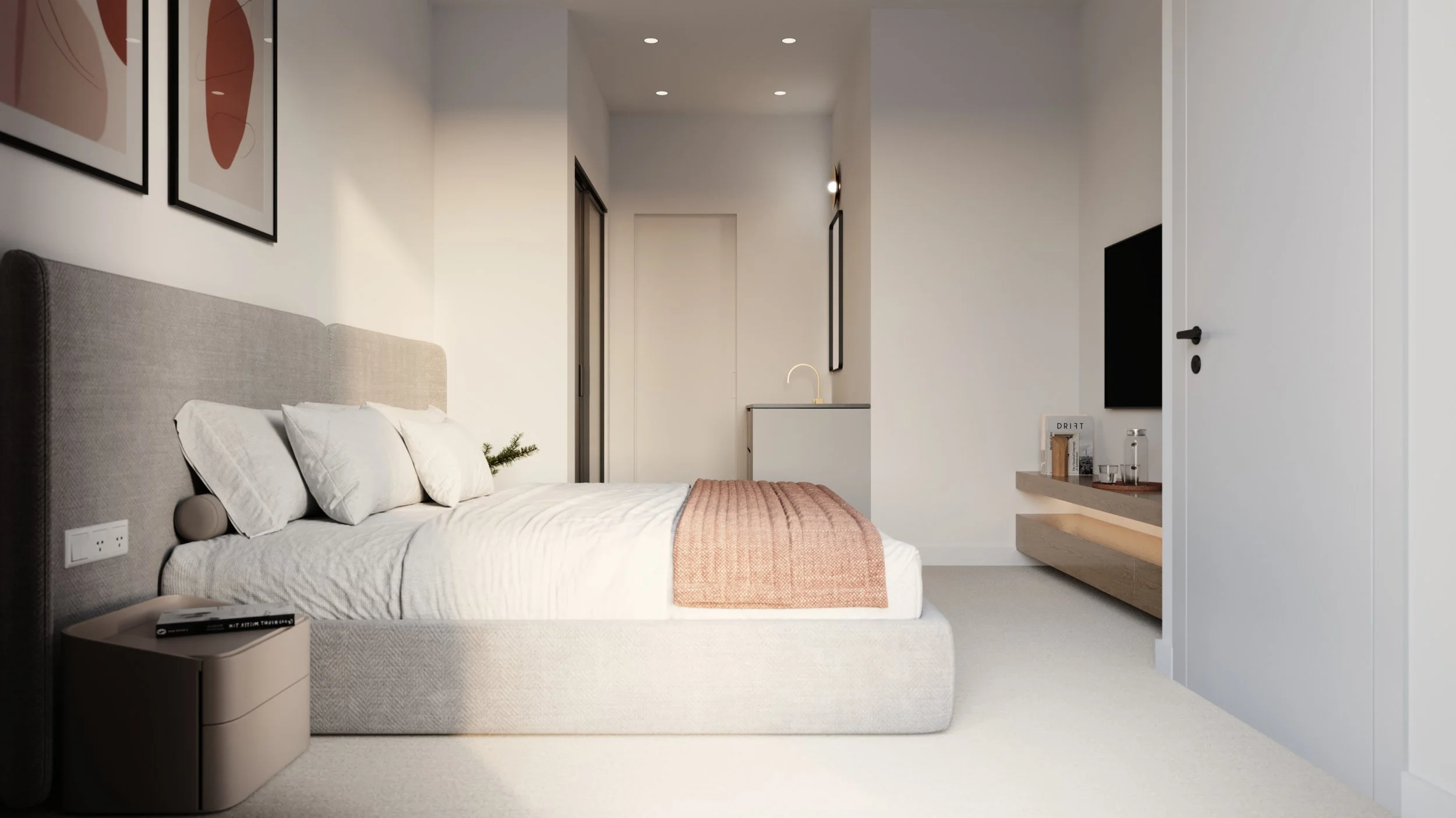 Wolff Street Townhomes bedroom suite rendering