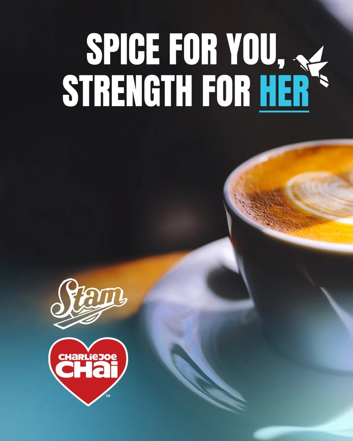 Spice for you, strength for her. ☕💙

Grateful for this meaningful collaboration with @charliejoechai and @stamcolorado&mdash;where every cup does more than warm your hands, it helps restore lives.

A percentage of every purchase supports restorative