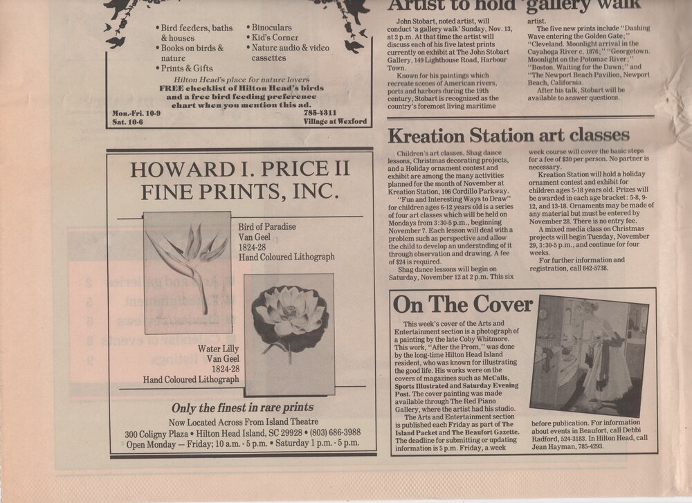Arts and Entertainment- The Island Packet 1988