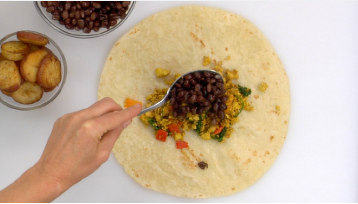 Tofu Scramble &amp; Black Bean Burrito