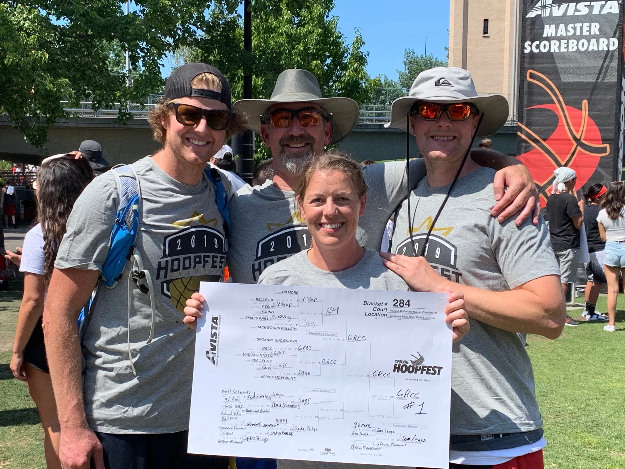 Dr. McKeown (far right) and his team at Spokane Hoopfest 2019. They won! Hooray!