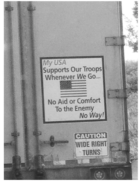 Central Transport truck with “Support Our Troops” decal, from Oddo (2018).