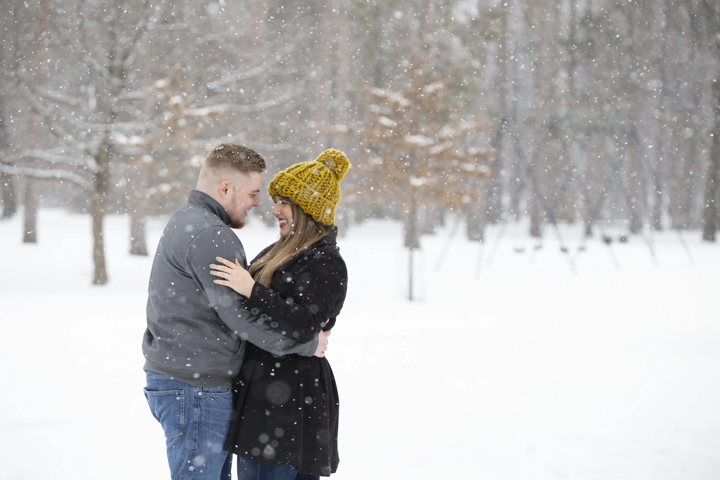 Megan &amp; Mark Snowy Winter Portraits | Big Creek Reservation | Cleveland Wedding Photographer