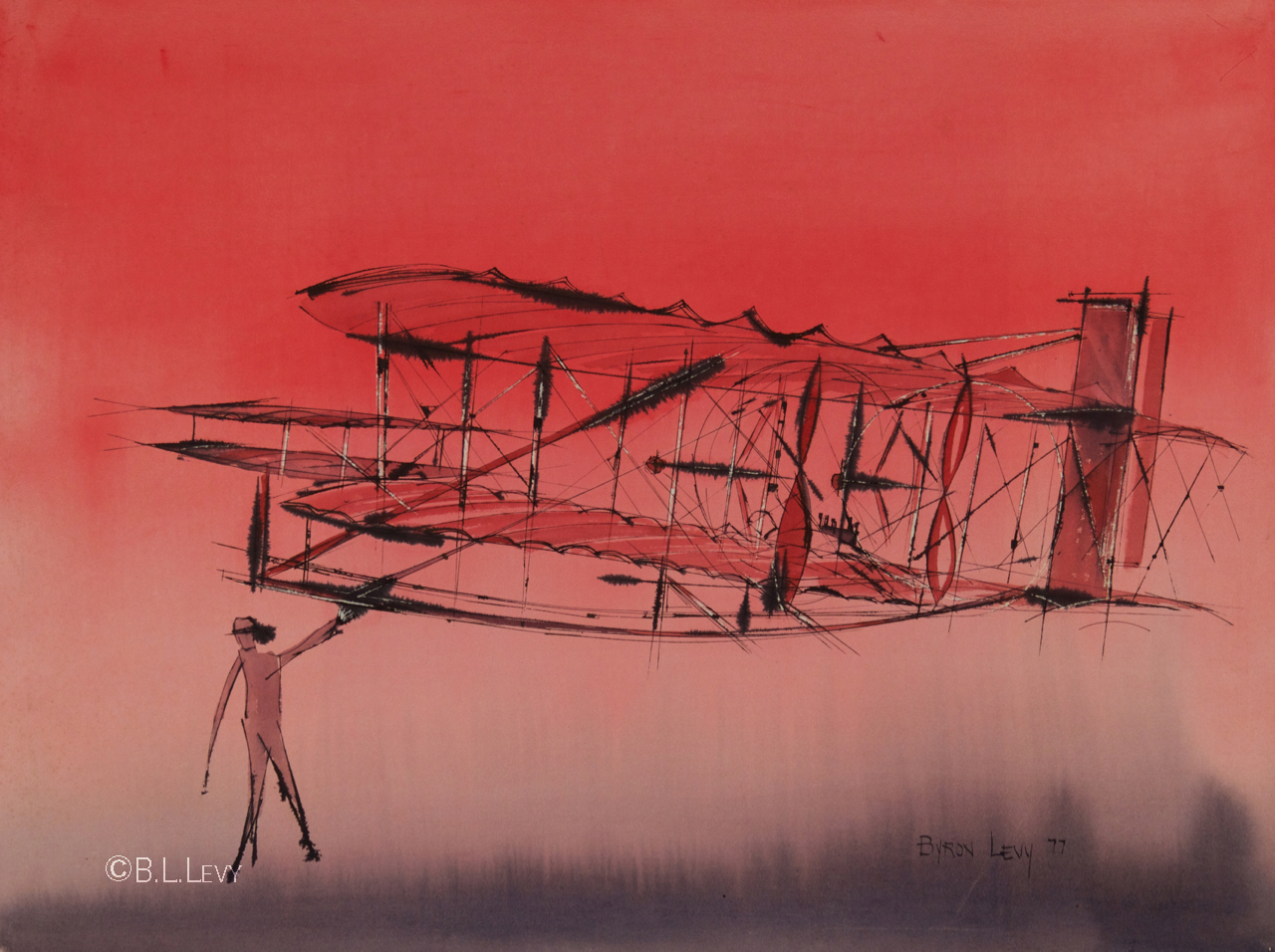 Gramp was fascinated with flight, and loved thinking of the Wright brothers, who no doubt inspired this painting. 