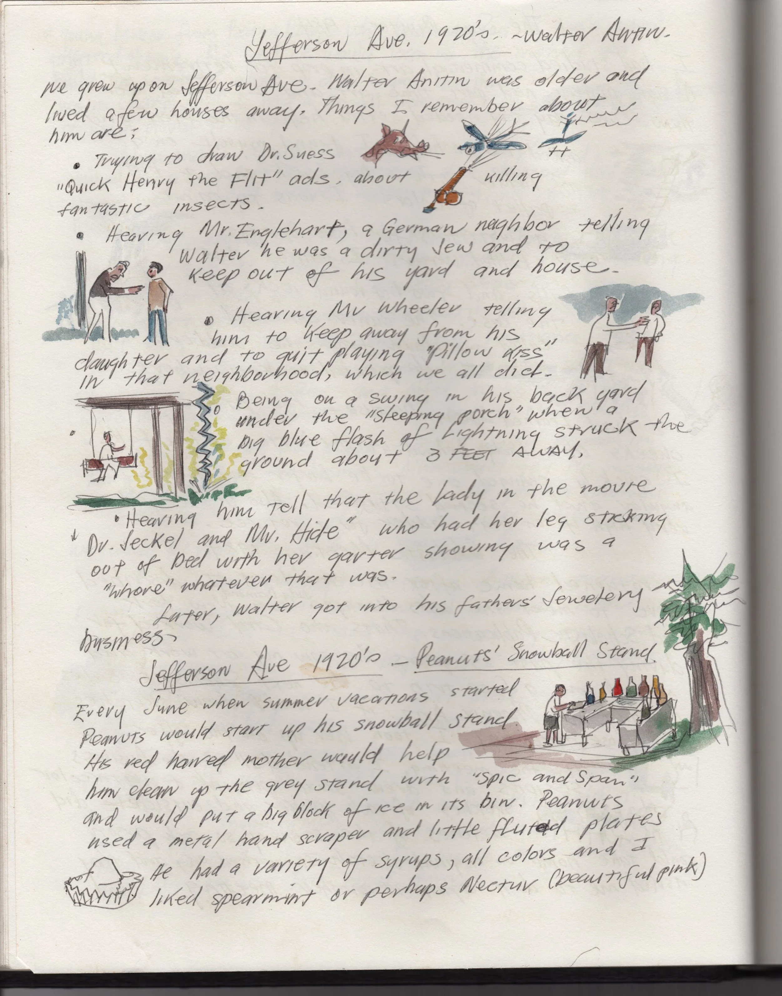  Another page recounting anecdotal memories from those childhood years . . . 