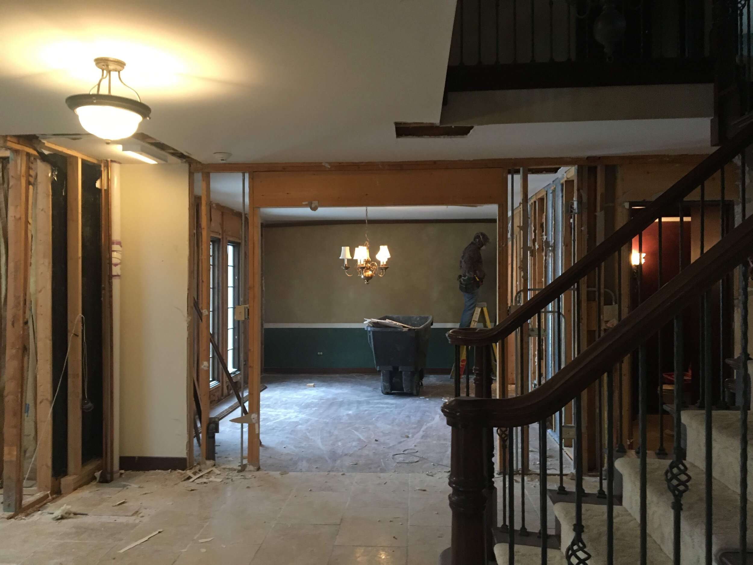 Before: Low ceilings can make any room feel smaller.