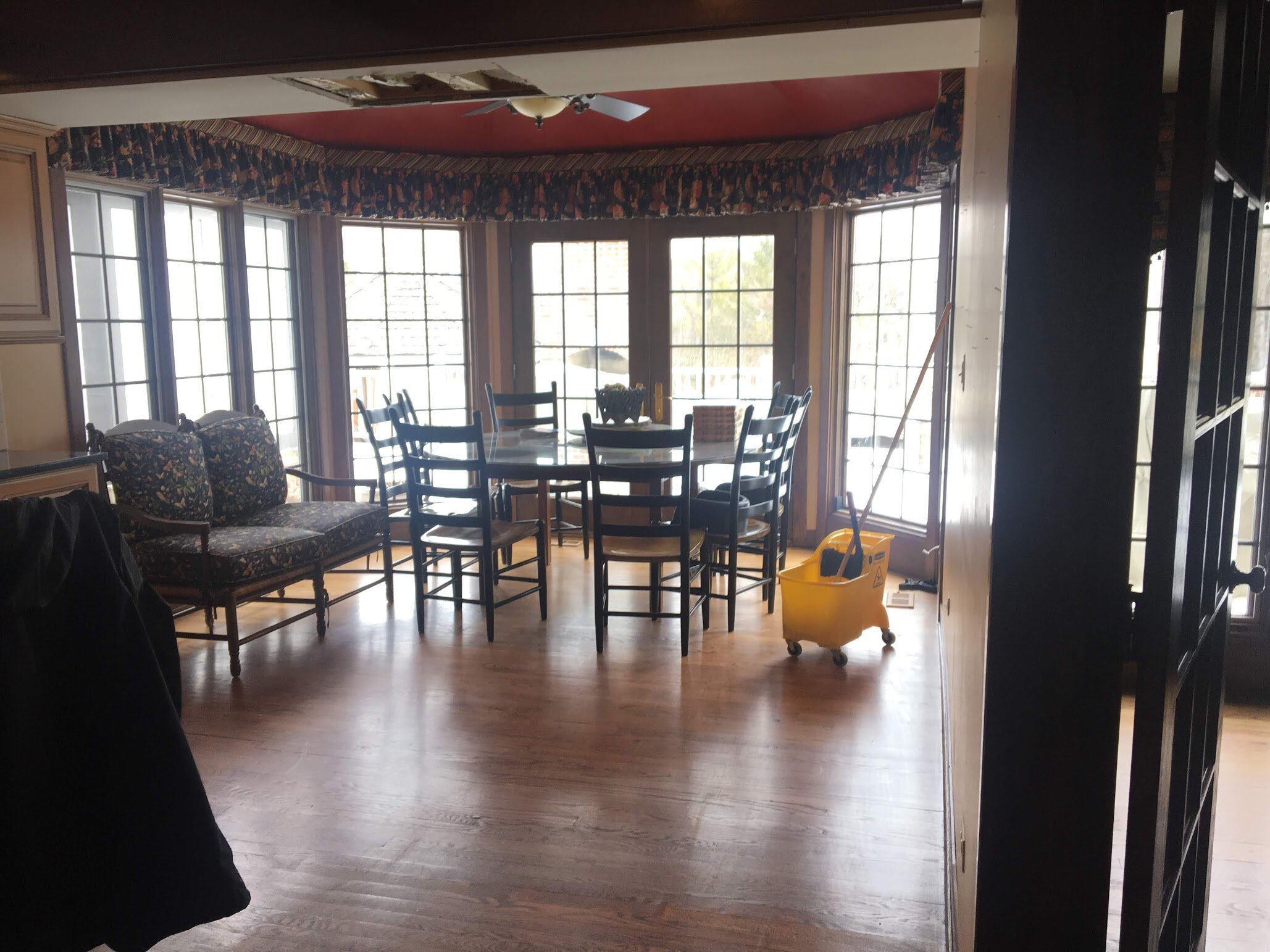 Before: Dark floors can make a great accent, but can overwhelm a room.