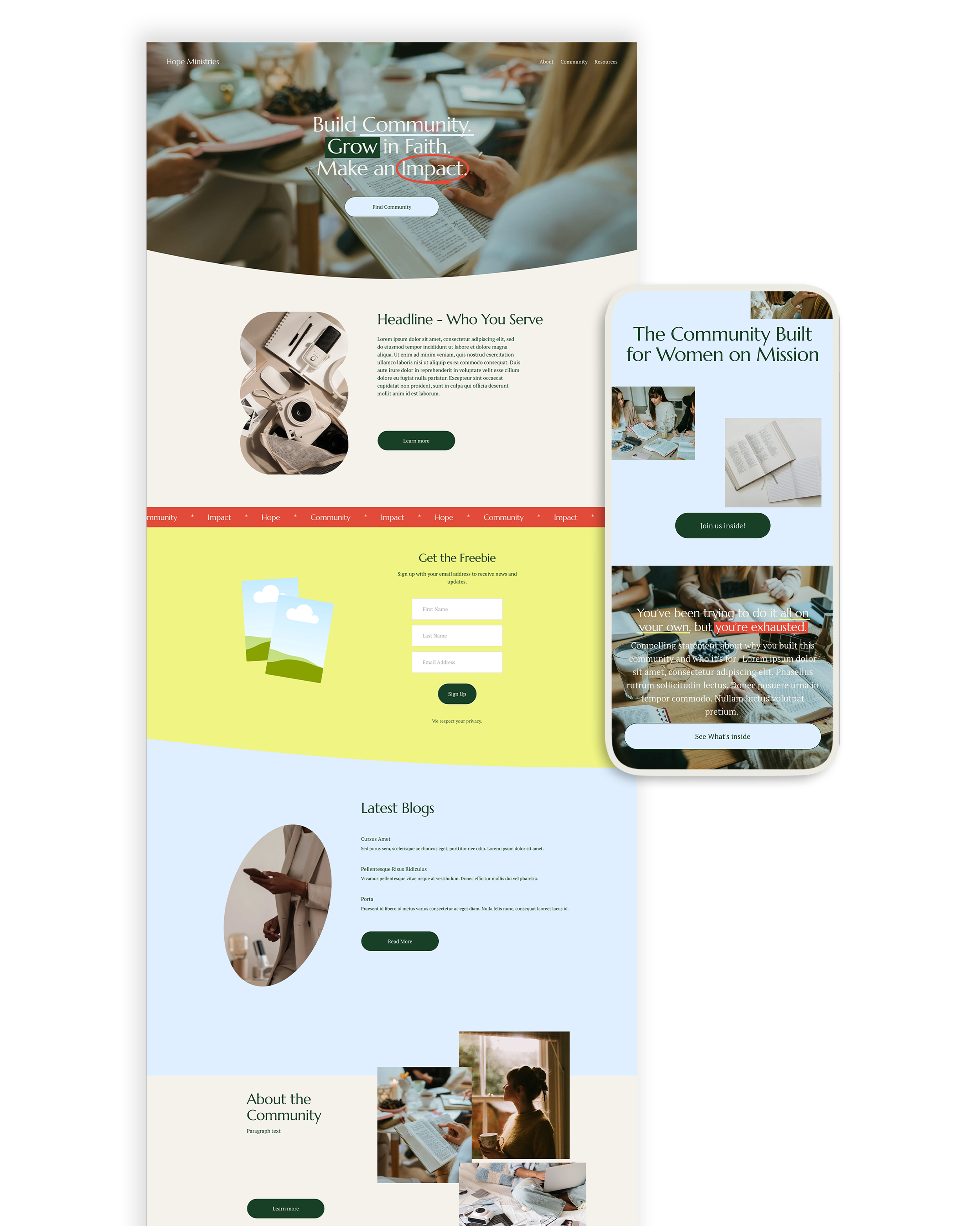 Squarespace Website Template for Ministries, Communities and Memberships