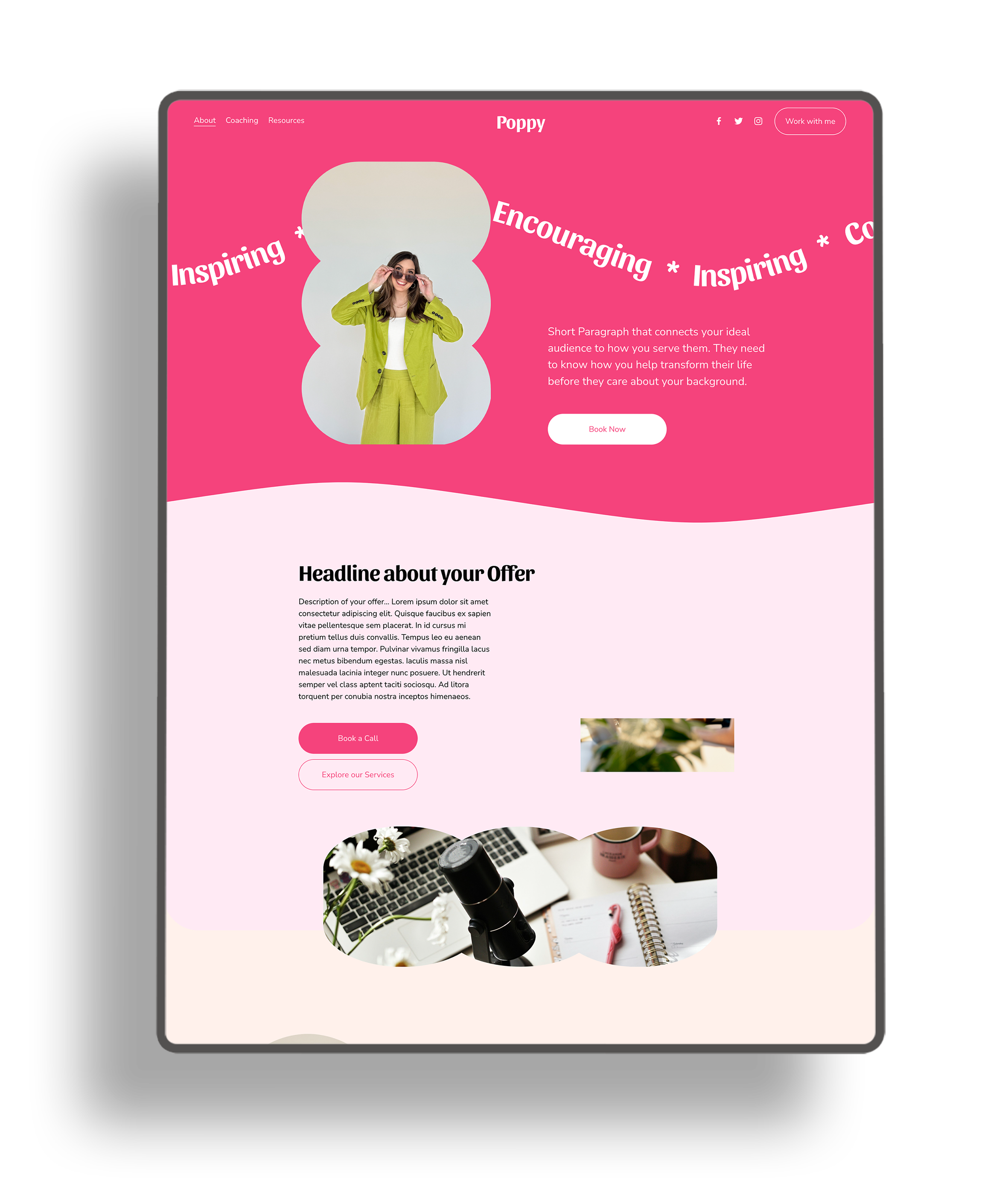 Bright, Bold Website Template for Christian Coaches, Speakers and Authors by Little Creative Company