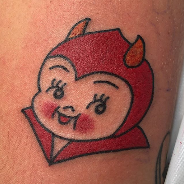 Little devil tattoo in color by Brian Gattis at Southern Star Tattoo in Atlanta, Georgia