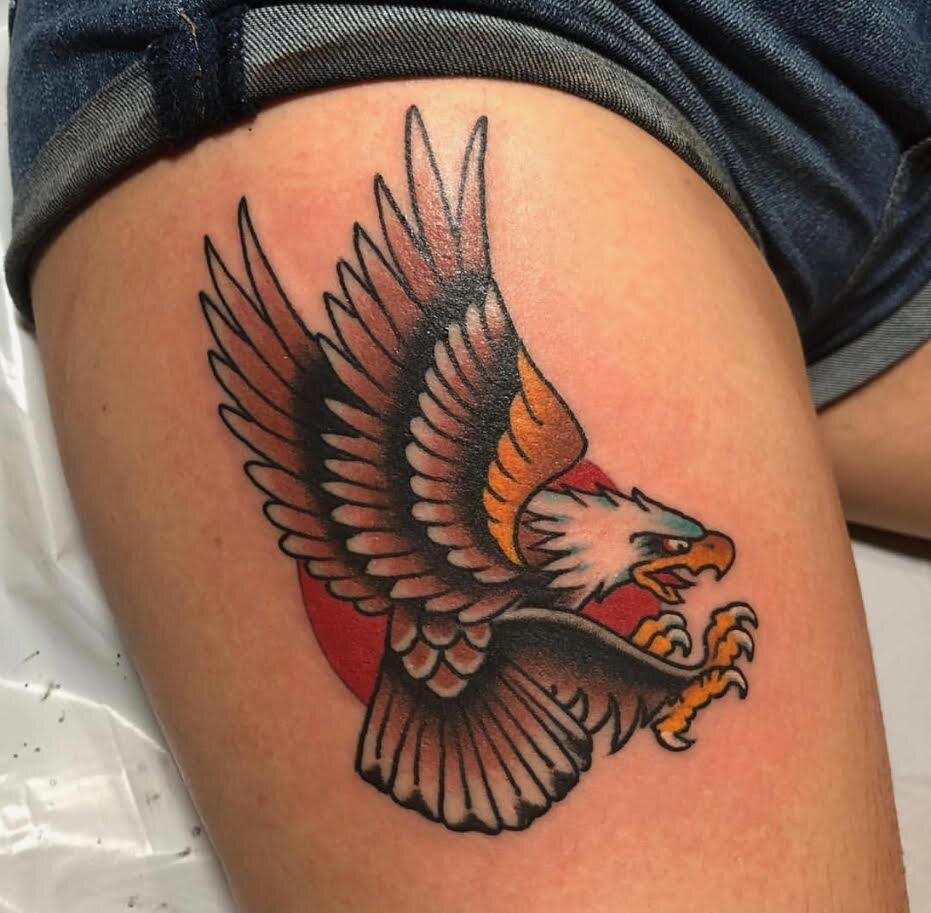 Eagle tattoo by Andrew Patch at Southern Star Tattoo in Atlanta, Georgia.