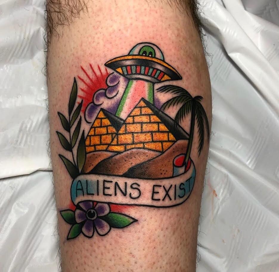 Alien tatttoo by Andrew Patch at Southern Star Tattoo in Atlanta, Georgia.