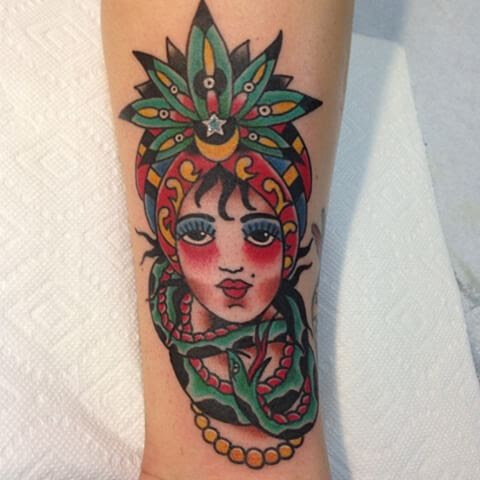 Gypsy women tattoo by Bill Conner at Southern Star Tattoo in Atlanta, Georgia