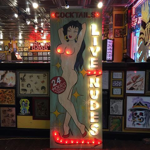 Live nudes sign by Bill Conner at Southern Star Tattoo in Atlanta, Georgia