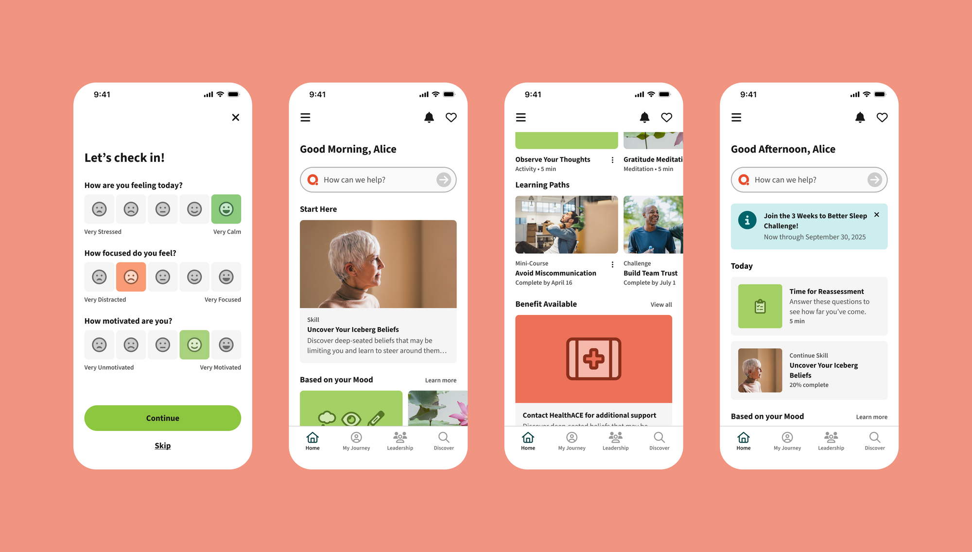 Shaping a design system for a mental health application