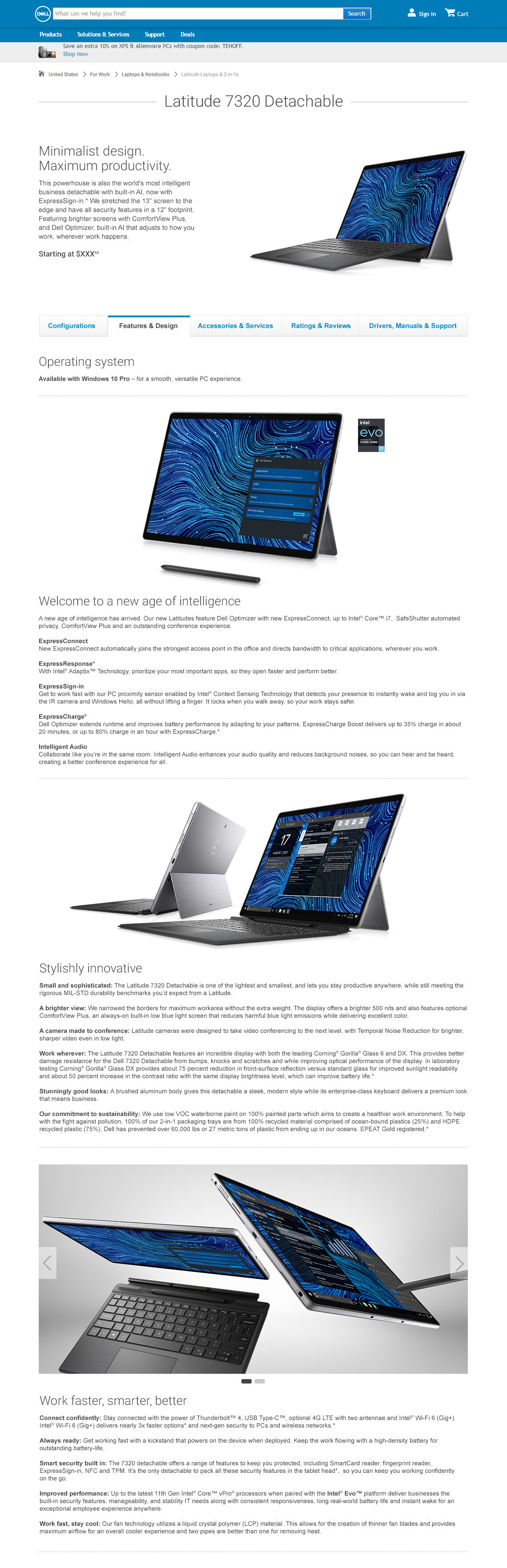 Latitude 7320 Detachable Product Page