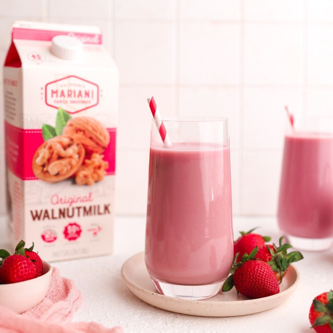 Fresh strawberries and Mariani Walnutmilk....the perfect combination of creamy and sweet.