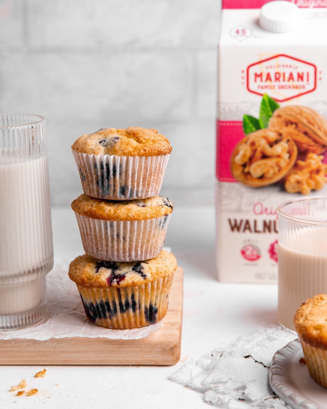 Back to school makes for busy mornings, so why not make blueberry muffins with Mariani Walnutmilk to start your day off with an easy, on-the-go breakfast!