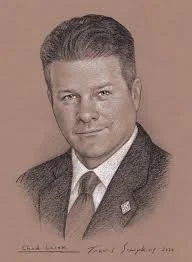 Penciled hand-drawn image of Freemason Chad M. Lacek create by Freemason Travis Simpkins