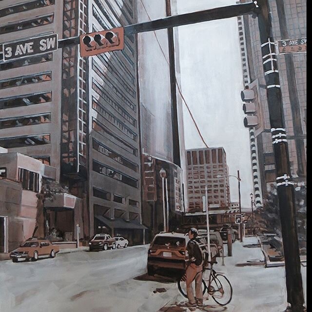 Detail of Acrylic Painting
Calgary 3rd Ave 
40&rdquo; x 30&rdquo; 
For Sale @thenextpageyyc