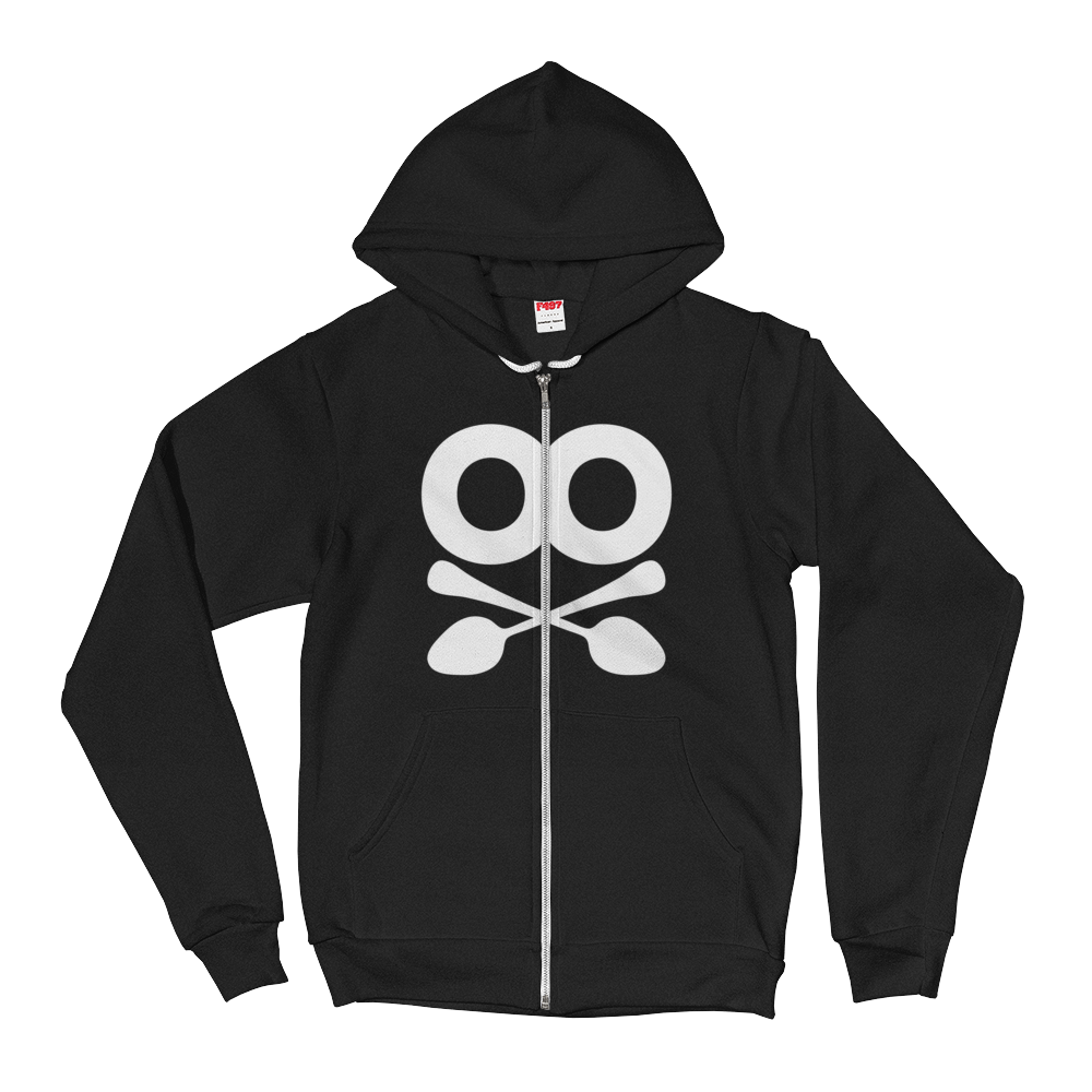 Spoons Skull Fleece Zip Hoodie