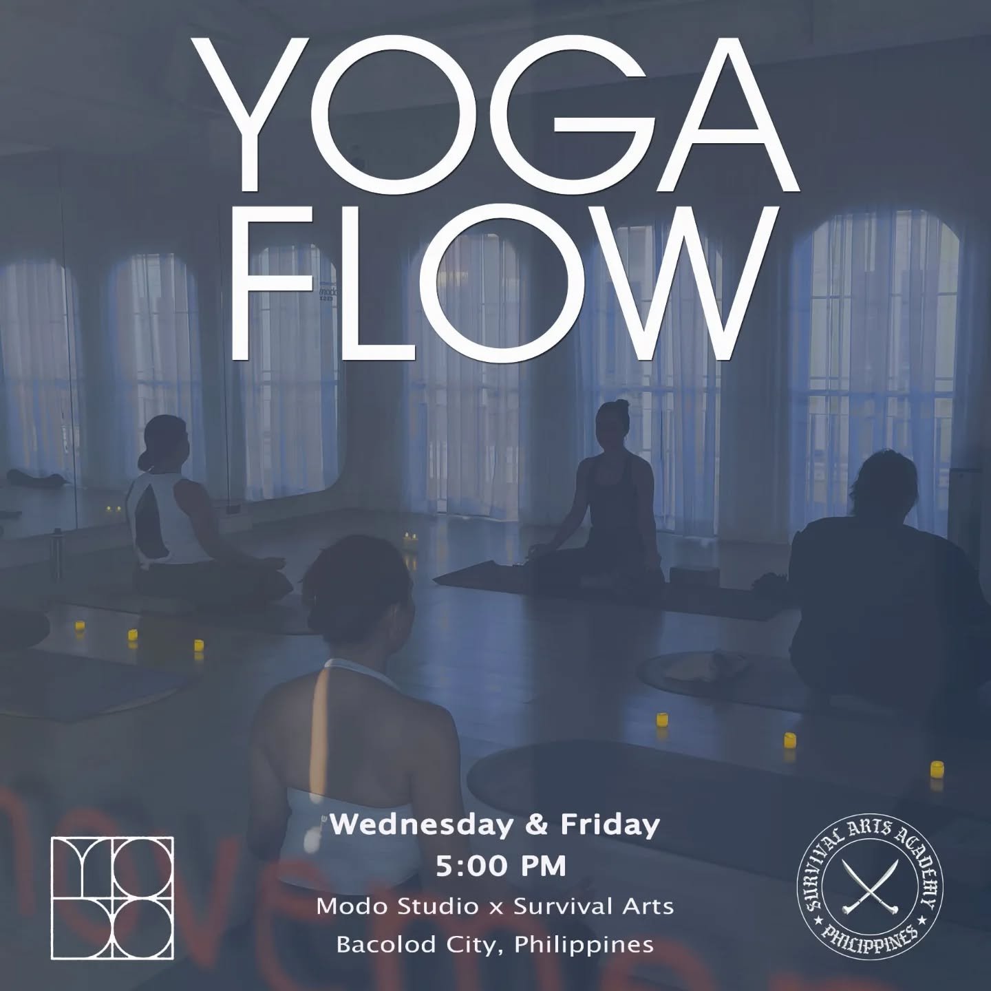 Movement is Medicine 🌒 Yoga Flow on Wednesdays &amp; Fridays to honor your body. 

Tune into the breath
Tune out the noise. 

Join us 5:00-6:00pm for a healing warrior flow in Bacolod City, Philippines at&nbsp;@movewithmodo&nbsp;to stretch and refre