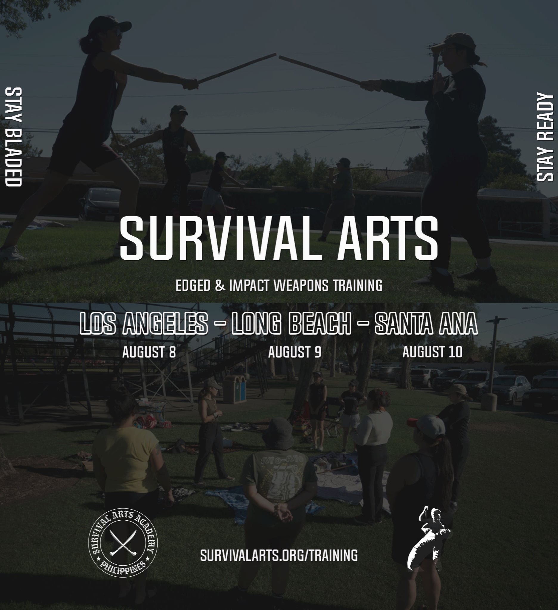 ᜃᜎᜒ Kali SA LA Summer Training ⚔️ Next Week! 

Survival Arts Training for Self-Protection is for mind, body, and spirit to counter violence as we reclaim our ancestral warrior arts of Kali. 🗡️ 

Bringing the knowledge and weaponry from the Motherlan