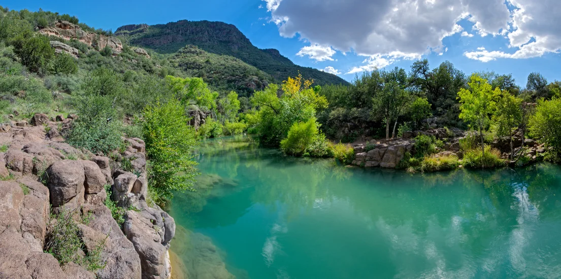 Fossil Creek in Pine-Strawberry is a popular hiking destination and swimming spot in the summertime 