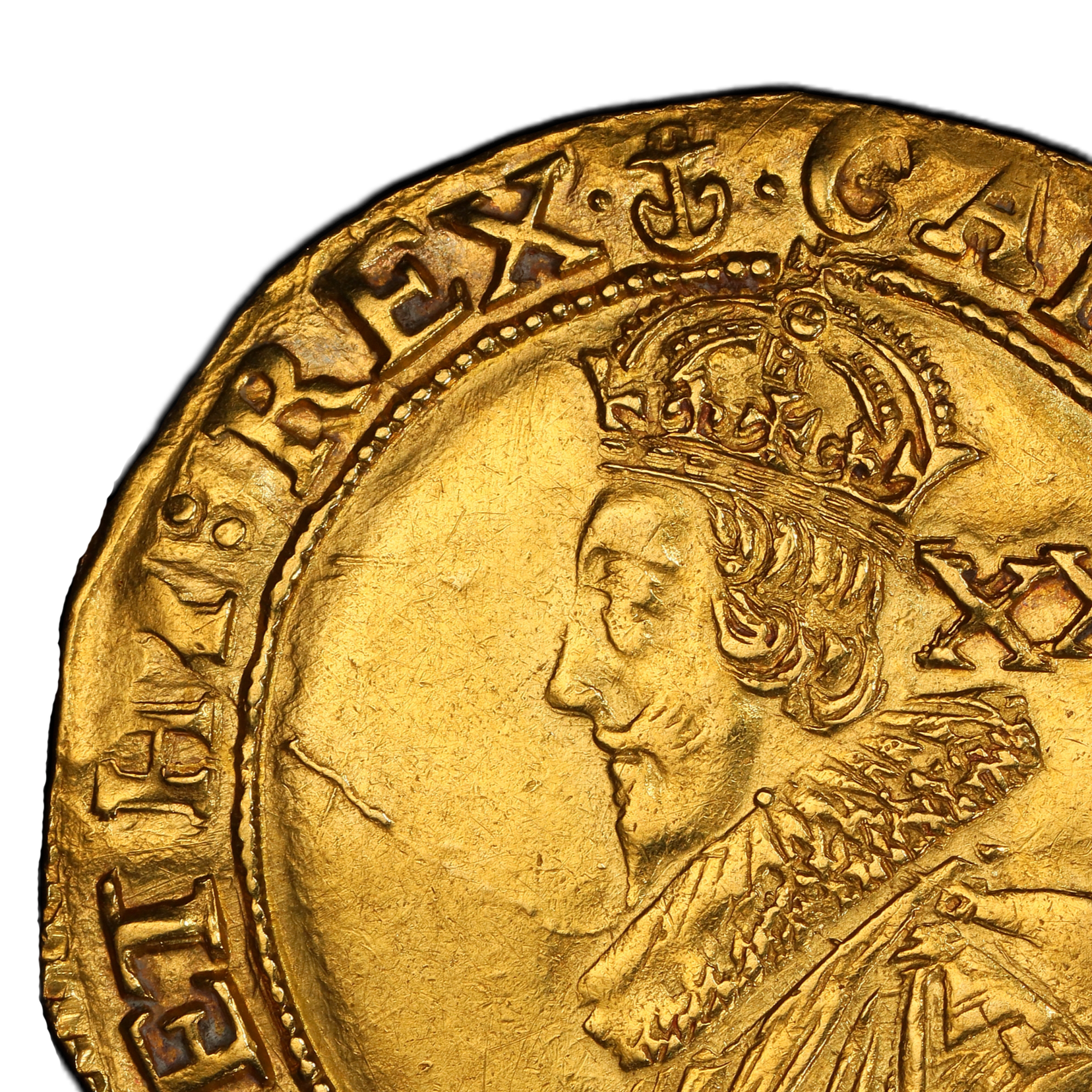 Charles I Gold ‘Group B’ Unite ND (1628-1629) AU55 PCGS