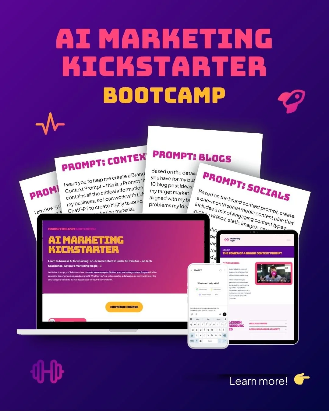 Ready to transform your marketing with AI? 💡 

Bringing AI into your business marketing can seem overwhelming - it's powerful, but not perfect. So how can you get the most out of it, without it completely running away with your online presence?

Ent