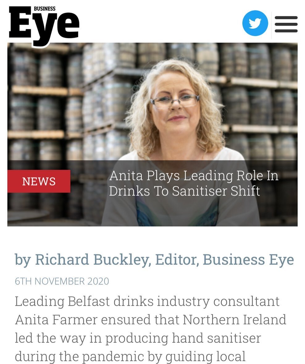 At the beginning of the pandemic the shortage of sanitiser was helped overcome by the distilleries across Northern Ireland, click the link in the bio to see how Anita from AF Consultancy helped play a vital role✅