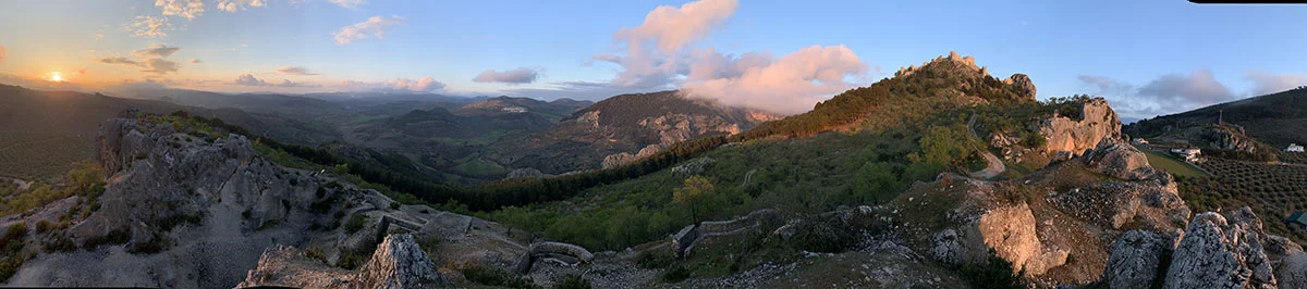 Moclin castle and to the right is the course accommodation